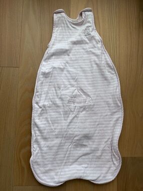 Woolino Light Pink Striped Baby Sleep Sack Size 2-24 Months.